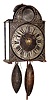 C.1800, French, Morbier Clock, crown wheel and verge, 2-weight, 8-day, with composite dial with cast lead chapter ring, spandrels and arch decorations.