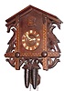C.1925, German, 2-Wt Cuckoo, in an earlier style case with cross banded/ geometric inlay.