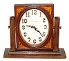 C.1925, Waltham, 8-Day Easel Timepiece, back wind (car clock movement), in inlaid Art Nouveau style case.