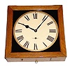 C.1920, New Haven Clock Co., BALCONY timepiece in oak, 8-day.