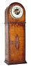 C.1935, English, barometer in the form of a small clock case with an access door for storage.