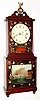 C.1970, Boston Area, Repro Mass Shelf Clock, 8-day weight driven, timepiece, in a well figured mahogany case with ball and eagle finial, and with late 19th century movement.