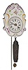 C.1870, German, miniature 30-hour porcelain wall timepiece.