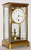 C.1910, French, C. Grivolas and Cie, 400 Day clock in brass and glass crystal regulator case.