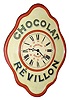 C.1920, French, CHOCOLAT REVILLON, advertising clock from a candy shop, 8-day timepiece.