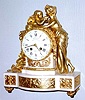 C.1875, French, Jollet and Cie, Paris, Ormolu and Marble clock, Mother and Little Angel, 8-day time and bell strike, movement by Vincenti, with 1855 Silver award medallion.