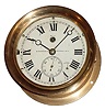 C.1890, E. Howard and Co., Boston, Marine Lever, 6 inch painted dial in a heavy red brass case, with key lock bezel (and key).
