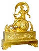 C.1825, French, Ormolu Figural Clock, AMPHITRITE, PURSUED BY DOLPHIN FOR NEPTUNE, two geese appearing to pull a giant sea shell, with Amphitrite setting aboard the shell, with original fire gilding.