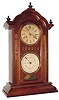 C.1885 Jerome and Co., (New Haven Clock Co.), "Leader", 8-day time/strike, double dial perpetual calendar clock in walnut.