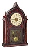 C.1845, J. C. Brown (Forestville Manufacturing Co.), 8-day time/strike/alarm 4-column ripple onion top clock.