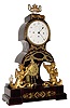 C.1800, Austrian, C. Doller, in Wien, Musical, Grand Sonnerie, mantel clock with calendar, gilt wood and brass trim, 1-Day.