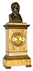 C.1850, French, Pons, Bronze and Sienna Marble, bust of DEMOSTHENES, 8-Day, time and bell strike, silk thread suspension.
