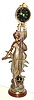 C.1890, French, Striking Swing Clock, 8-day bell strike movement on an Art Nouveau statue with original finish.