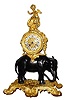 C.1860, French, L'Elephant, Bronze and Ormolu mantel clock, the clock and cupid surmounted above the elephants back.
