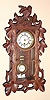 C.1890, German, Mini Spring R-A Wall clock, Black Forest, bird and leaf motif, Week duration;