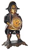 C.1860, Bradley and Hubbard, CONTINENTAL, iron cased blinking eye clock, with brass lever, 30 hour movement.