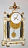 C.1900, French, Large Portico Clock, ormolu and marble, 8-day time and bell strike, in the style of Louis XIV.