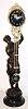 C.1895, Ansonia Clock Co., JUNO SWING, patinated spelter statue of goddess Juno, with a Carrick restored arm.