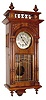 C.1910, French, 4-Column Westminster chime wall clock in walnut, 8-day.