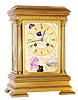 C.1890, French, for the Japanese Market, ormolu architectural clock with 3 porcelain panels in oriental motif.