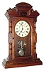 C.1880, Seth Thomas Clock Co., HECLA 8-day quarter strike, walnut and burled veneer shelf clock.