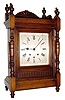 C. 1900, French, Oak Cased 3-Tr Bracket clock, chiming on 8 bells underneath the movement.