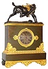 C.1830, French, Bronze Figural Clock Horse With no Rider, 8-day time and bell strike, silk thread pendulum movement.