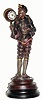 C.1880, French, Patinated Spelter, "The Jester", novelty timepiece.