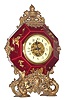 C.1890, French, Farcot, Mounted Porcelain mantel clock, with painted white metal base and decorations.