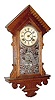 C.1904, Ansonia Clock Co., SANTIAGO, hanging oak gingerbread clock, 8-day time and strike.
