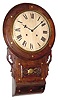 C.1890, Anglo-American, 8-day time and strike, round drop, inlaid wall clock