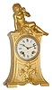 C.1890, Ansonia Clock Co., "LISTENING", painted spelter mantle clock.