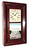 C.1860, New Haven Clock Co, Mahogany OG, 30-hour, 2-weight, gong strike shelf clock.