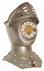 C.1890 French, Japy Freres, 8-day novelty timepiece, knights helmet.