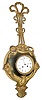 C.1890 French, 8-day time/strike rococco cartel wall clock, a Phoenix with outstretched wings that turn into horns of plenty bursting with fruits, and hanging from a lyre of ormolu ribbons.