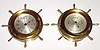 C.1970, Seth Thomas, (German Mov't), Helmsman Combination, 8- day ships bell set with barometer.
