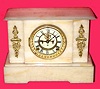 C.1895, Ansonia Clock Co., "Alexis", 8-day time/strike marble mantel clock.