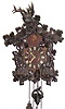 C.1915 German, Black Forest, 30-hour time/strike cuckoo clock, deer head and 2 goats.