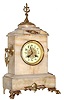 C.1890, French, Onyx and ormolu mantel clock, with 8-day gong strike movement.