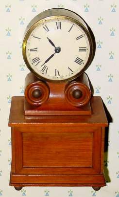 C.1930, The Burroughs Company, Model 53-T, WAGON SPRING, mini repro of the famous Ives model, one day. — Antique Clocks Price Guide
