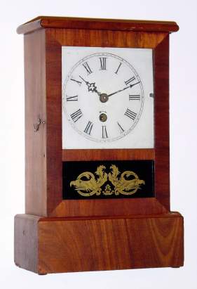 C.1870, E. N. Welch, Forestville, Conn, Cottage , 30-hour, timepiece, in a mahogany case. — Antique Clocks Price Guide