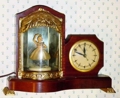 C.1940, United Clock Corp, Brooklyn, NY, MODEL 870, Ballerina, 110v, electric timepiece, light, Music and animation. — Antique Clocks Price Guide