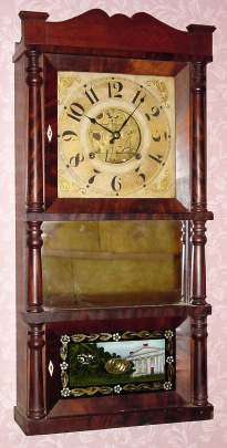C.1832 C. and L. C. Ives, Bristol, Conn, 8-day time and strike triple-decker shelf clock. — Antique Clocks Price Guide