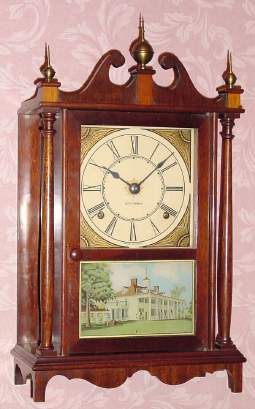 C.1932, Seth Thomas Clock Co., "Kingsbury" , 8-day time/strike Pillar and Scroll mantel clock, half size, spring driven. — Antique Clocks Price Guide
