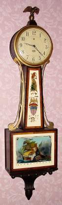 C.1928, Sangano Electric Co., Springfield, Ill, Electric, 110v, time and rod strike banjo wall clock. — Antique Clocks Price Guide