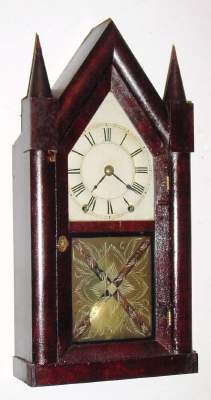 C.1845, Brewster and Ingrahams, Bristol Conn, Steeple, 8-Day , with Kirks patent movement with cast iron back plate. — Antique Clocks Price Guide