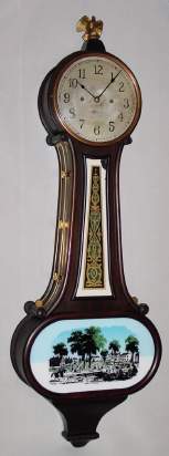 C.1929, New Haven Clock Co., New Haven, WILSON, full size banjo, with oval lower door, 30 Day timepiece, spring. — Antique Clocks Price Guide