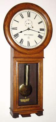C.1975, Repro Seth Thomas, Regulator No. 2, in oak, unknown maker. — Antique Clocks Price Guide
