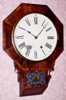 C.1880, New Haven Clock Co., "Drop Octagon No. 2" , 8-day time/strike wall clock. — Antique Clocks Price Guide