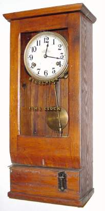 C.1935, Simplex Time Recording Co., Gardner, Mass, oak cased card punch clock. — Antique Clocks Price Guide